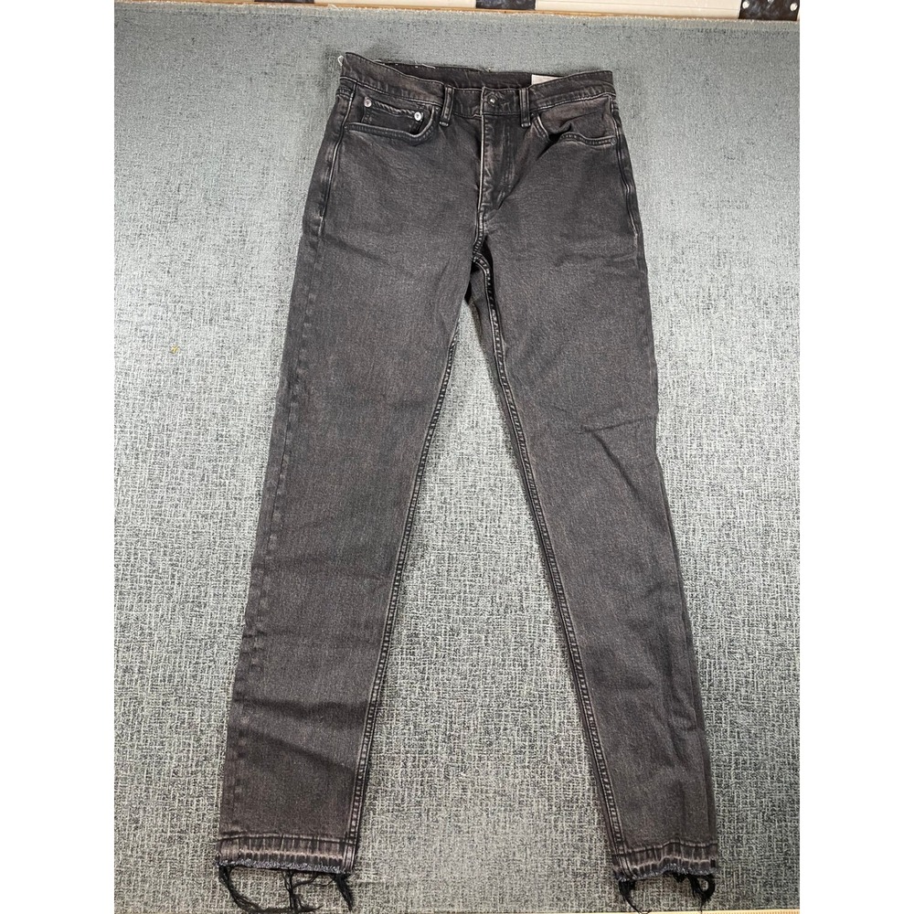 Rag & Bone Fit 2 Slim Jeans Nicolas Wash Frayed Hem Mens 29x32 Black